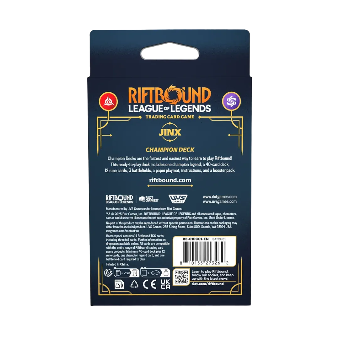 [PREORDER] Riftbound: League of Legends TCG - Origins Champion Deck [Jinx]