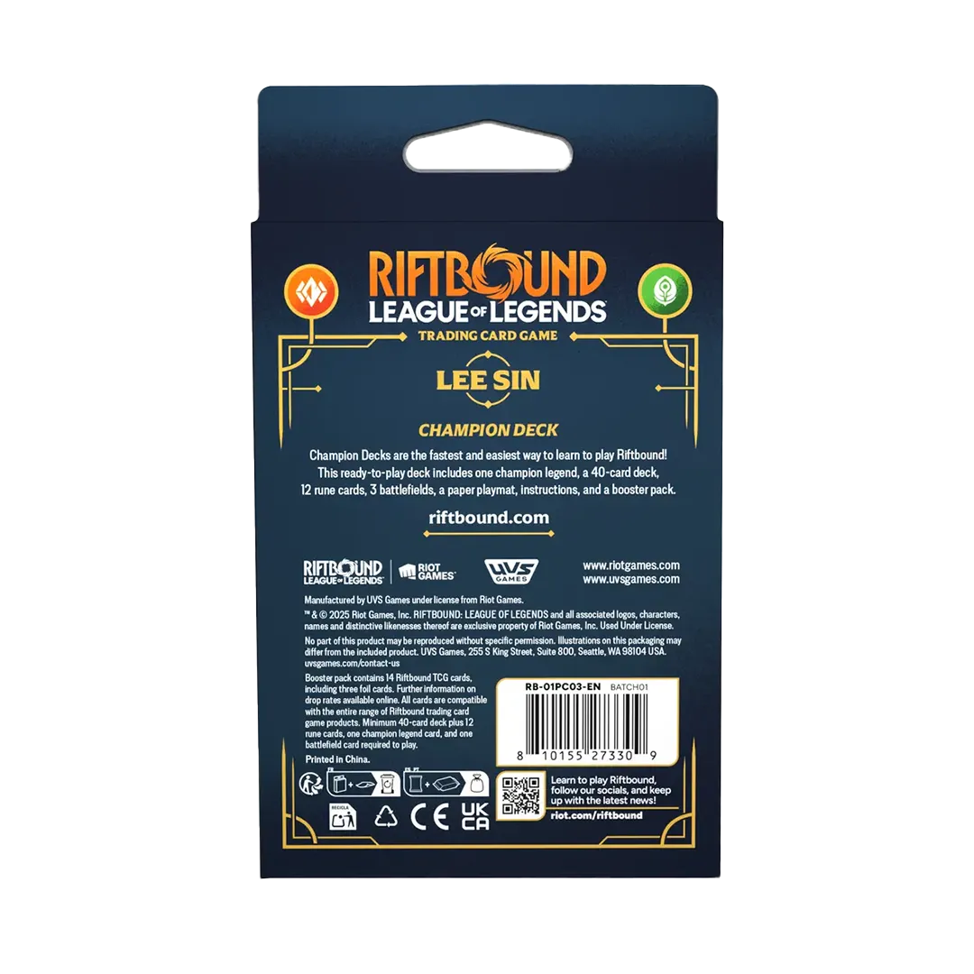 [PREORDER] Riftbound: League of Legends TCG - Origins Champion Deck [Lee Sin]